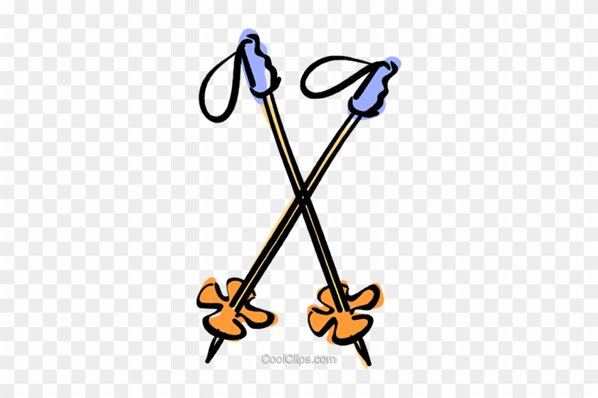 Ski Poles Royalty Free Vector Clip Art Illustration - Ski Poles Royalty Free Vector Clip Art Illustration #1677023