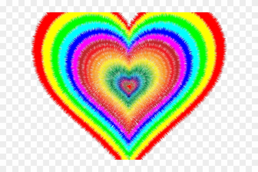 Fuzzy Clipart Pink Circle - Transparent Rainbow Heart Icon #1677072