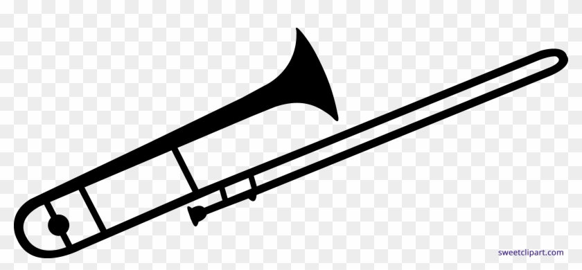 Trombone Silhouette Clipart - Trombone Clipart #1677142
