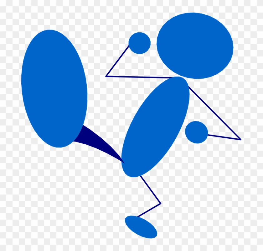 Kick Man Figure Blue Character Avatar Step Boot - Kicking Clip Art #1677145