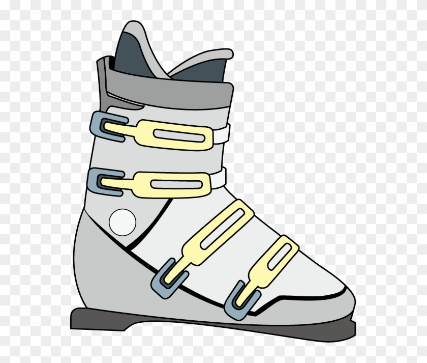 Ski And Snowboard Clip Artline - Ski Boots Clipart #1677151