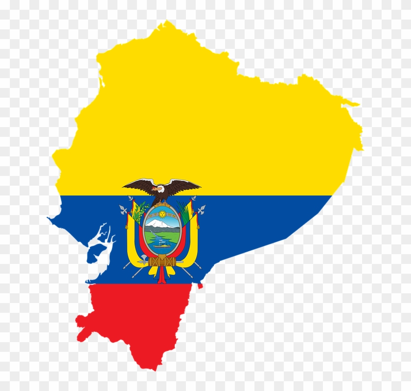 Flags Clipart Latino - Ecuador Map And Flag #1677183
