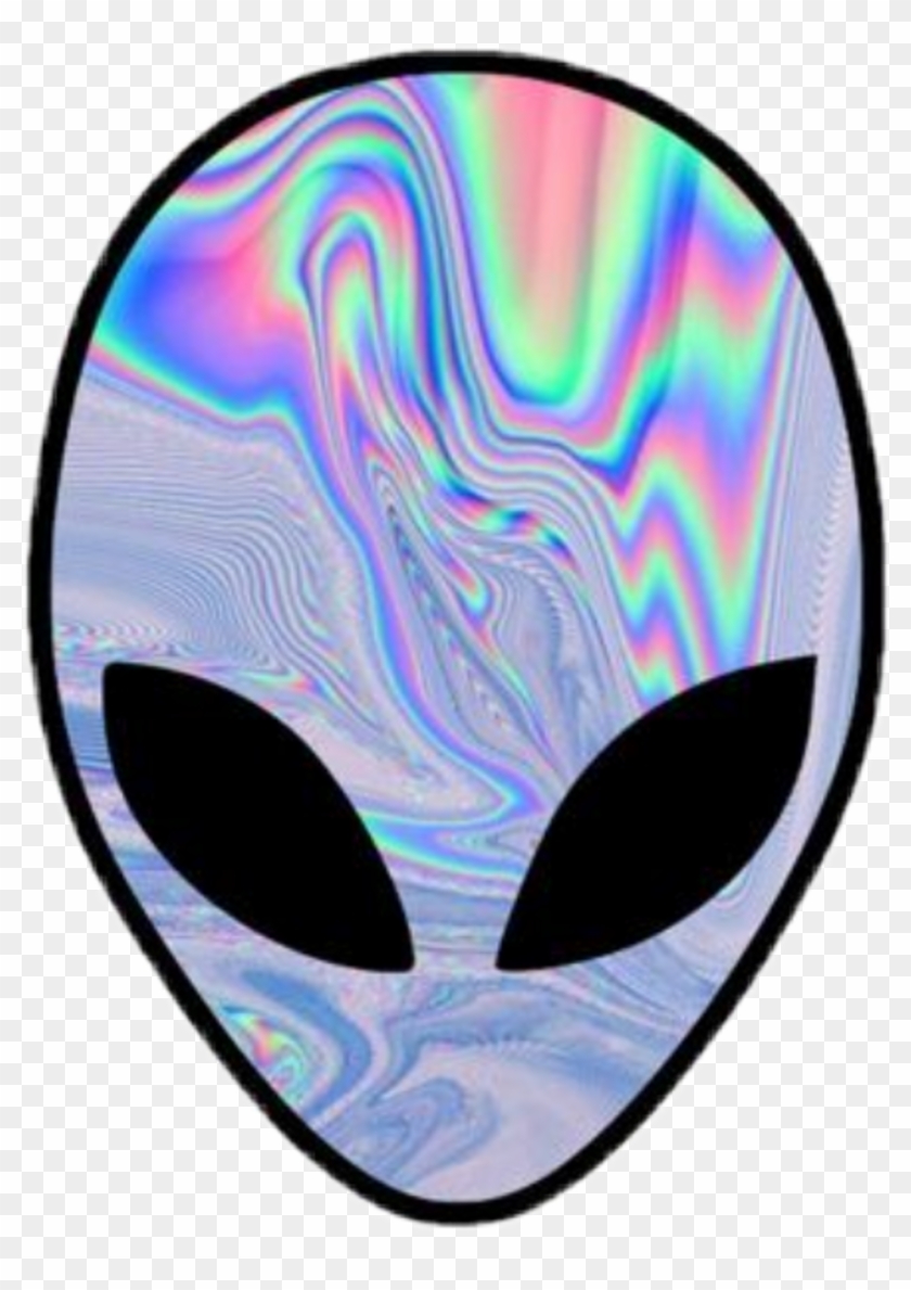 #alien #holo #hologram #silver #aesthetic #tumblr #sticker - Alien Holo #1677265