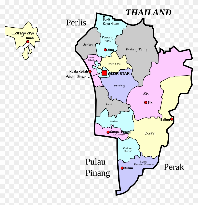 Big Image - Map Of Kedah #1677276