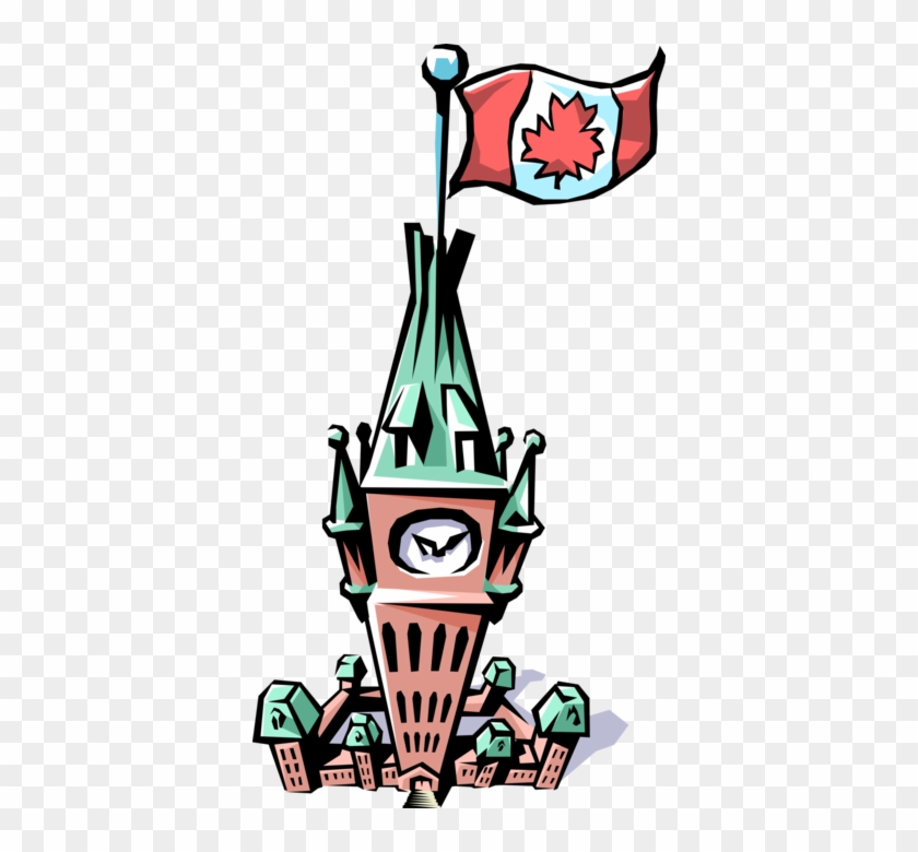 Vector Illustration Of Parliament Buildings And Peace - Parliament Buildings Cartoon Png #1677311