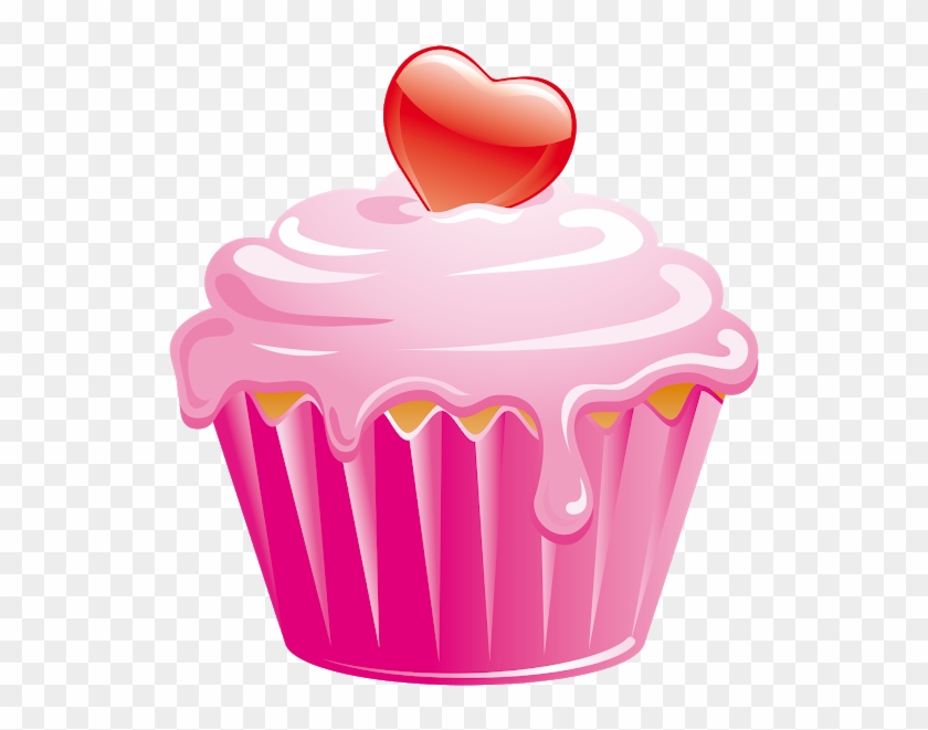 Frosting Clipart Christmas - Cupcakes With Hearts Png #1677645