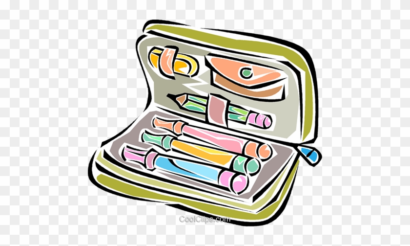 Pencil Case Royalty Free Vector Clip Art Illustration - Classroom Objects Pencil Case #1677729