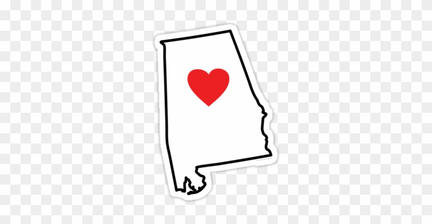 I Love Alabama State Outline - Sign #1677783