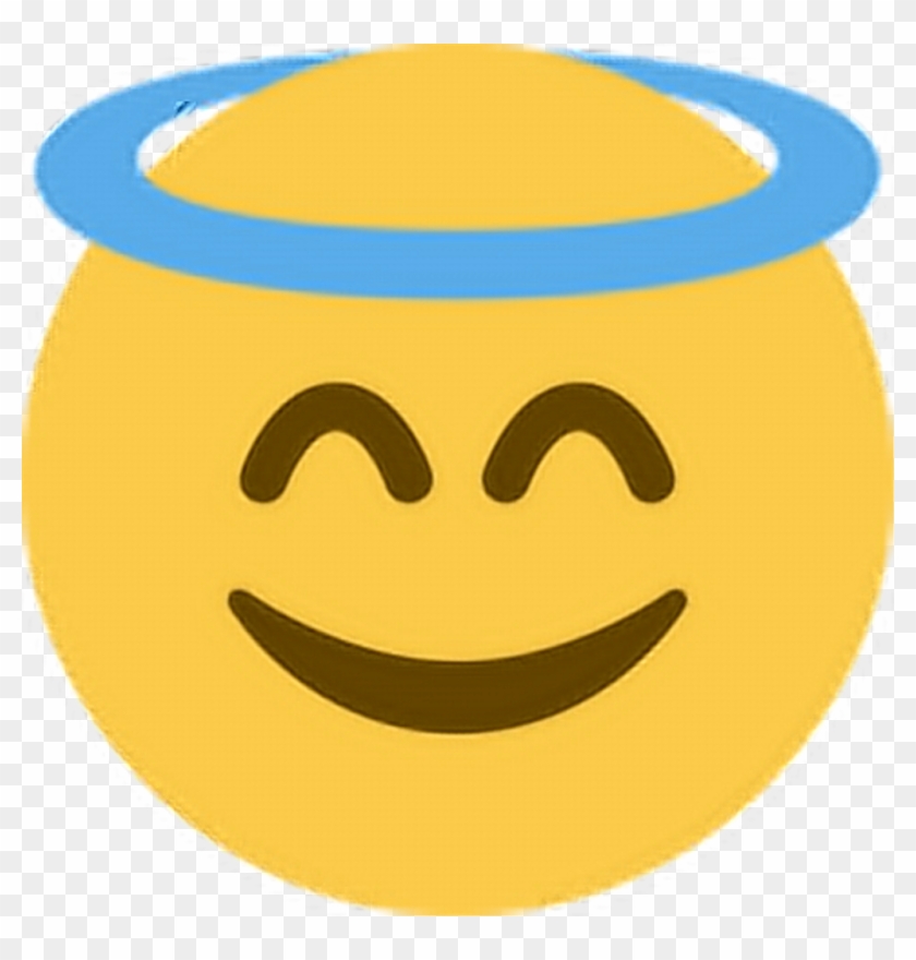 #smile #angel #happy #halo #emoji #emoticon #face #expression - Emoji De Angel Png #1677943