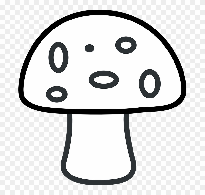 Easy Coloring Pages - Mushroom Clipart Black And White #1678059