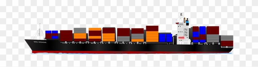 Container, Ship, Vessel, Boat, Transport - Container Ship Png Clipart #1678195