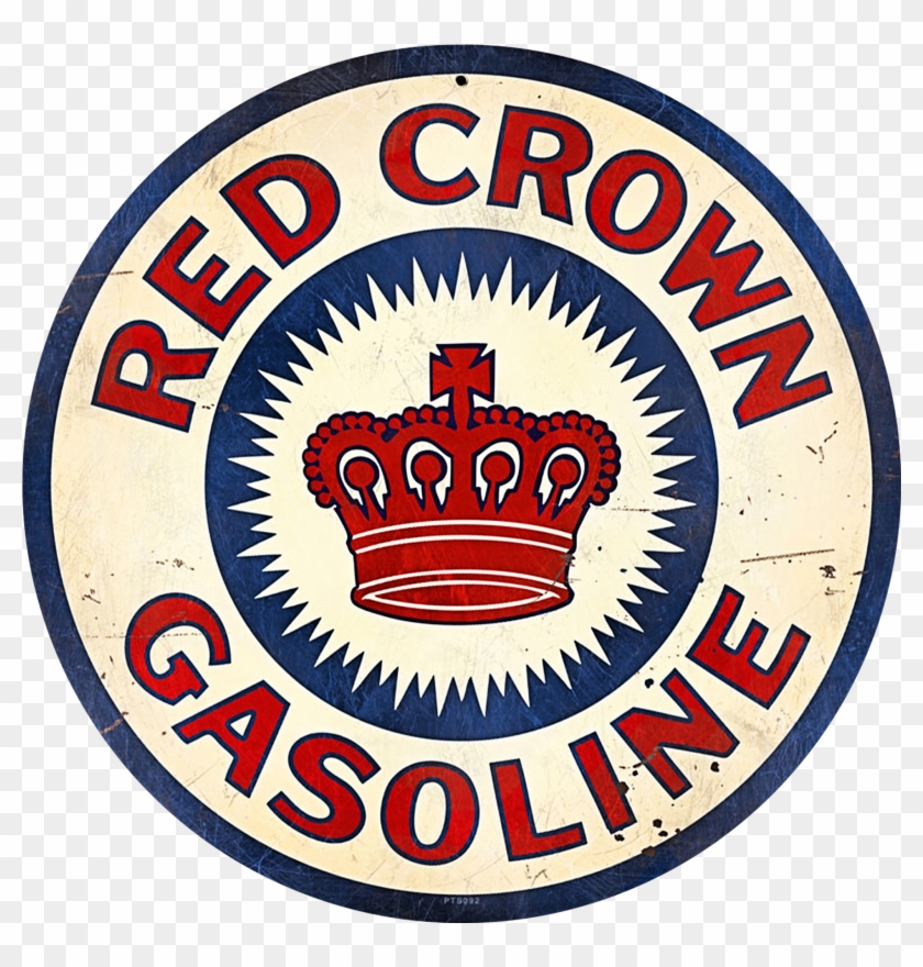 Vintage Red Crown Gasoline Sign - Emblem #1678208