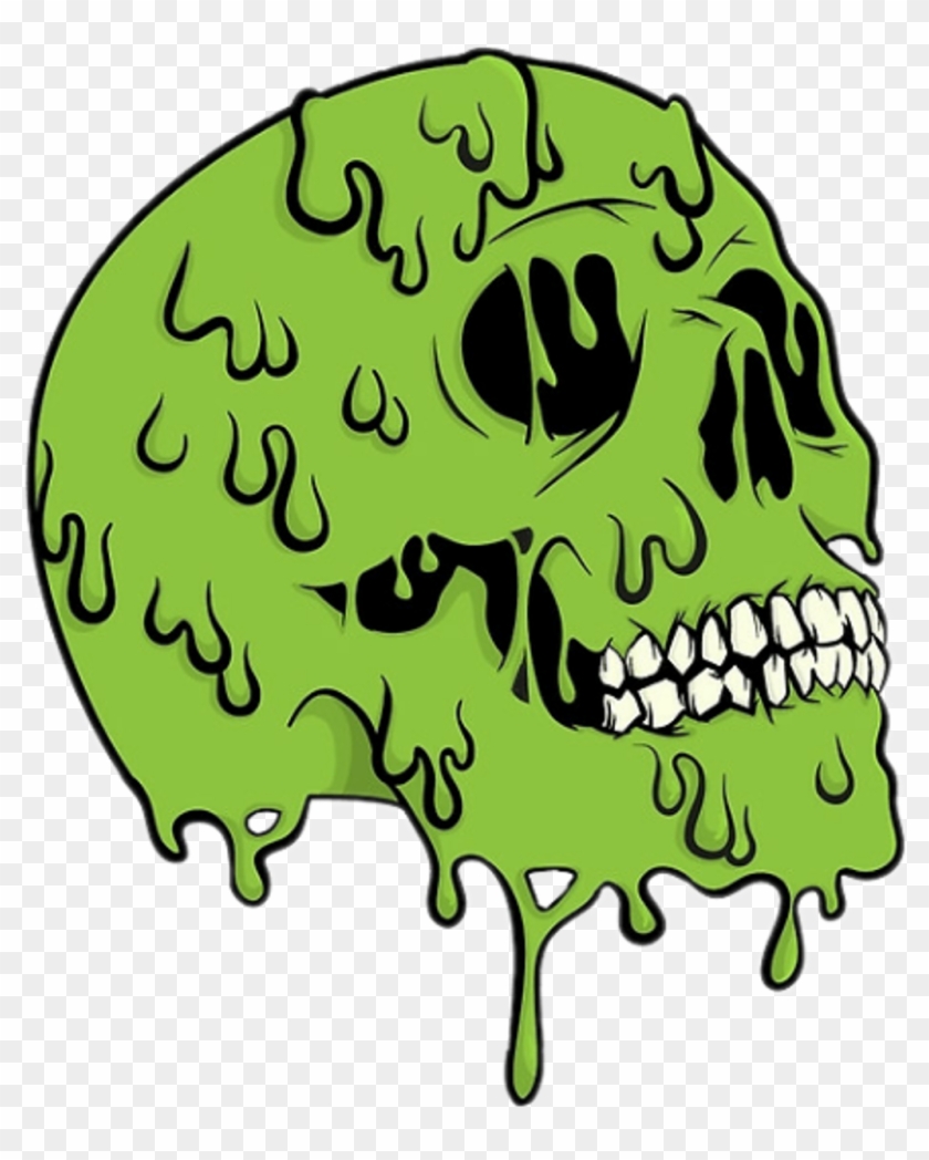 #skull #zombie #toxic #urban #cool #art #green #colors - Slime Skull #1678280
