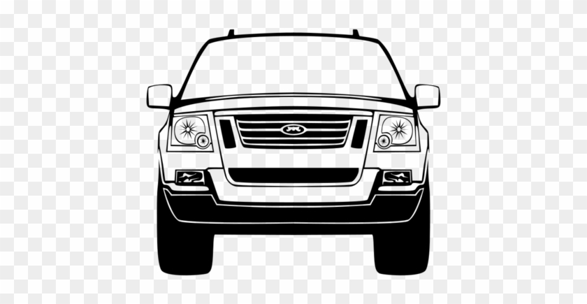 Car Black And White Clipart - Car Front Vector Png #1678573