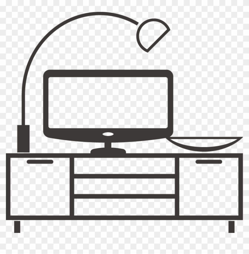 Free Online Tv Desk Lamp Home Vector For Design Sticker - Cabinetry #1678605