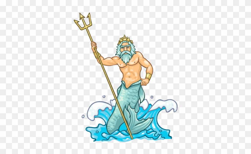 A Cartoon Picture As He Walk Away - Transparent Poseidon #1678676