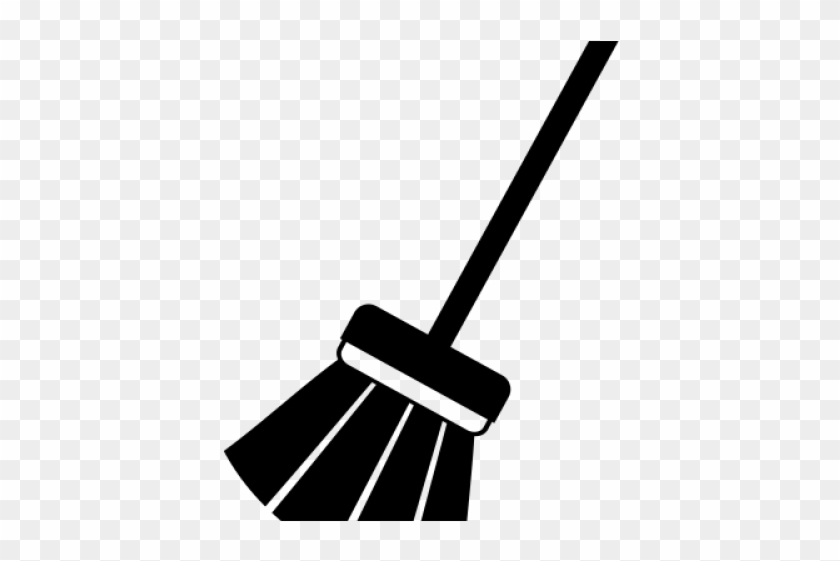 Dust Clipart Broom Sweeping - Cleaner Brush Clipart Black And White #1678755