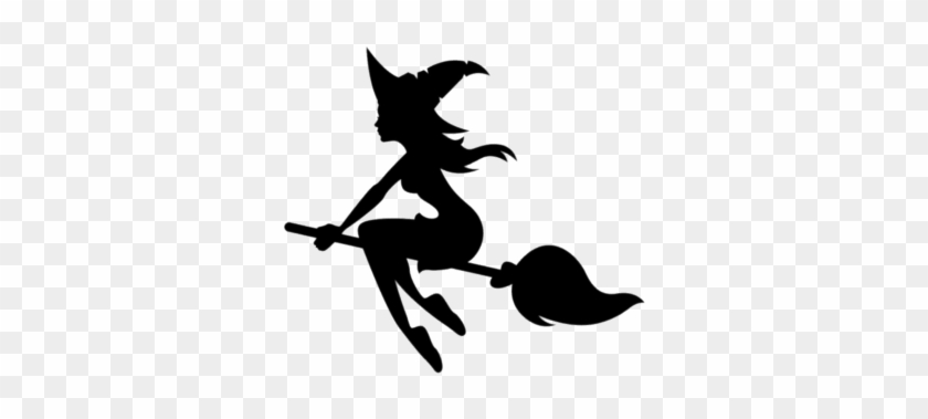 Young Witch On Broom - Silhouette Of A Witch #1678773