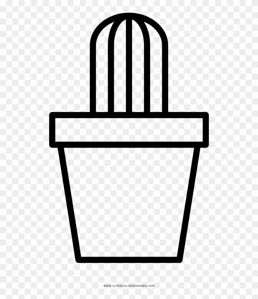 Cactus Coloring Page - Desenho De Cacto Preto E Branco - Free Transparent  PNG Clipart Images Download