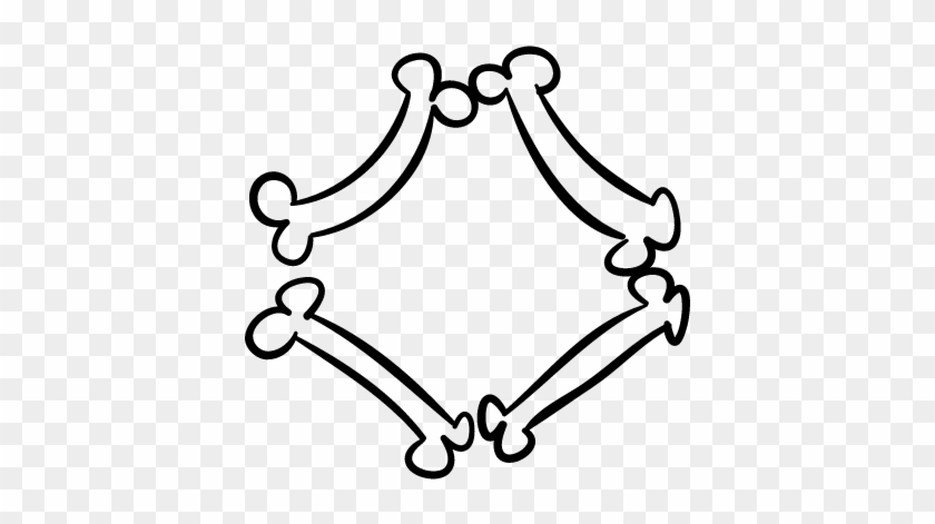 Halloween Rhomb Or Diamond Of Bones Outline Vector - Icon #1678965