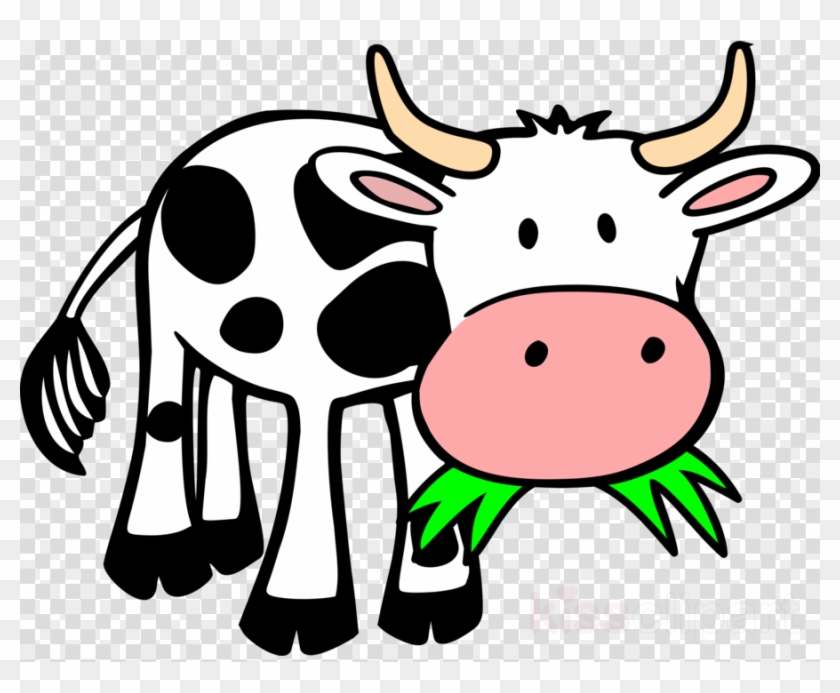 Cartoon Cow Eating Grass Clipart Cattle Clip Art - Cow Farm Animals Clipart  - Free Transparent PNG Clipart Images Download