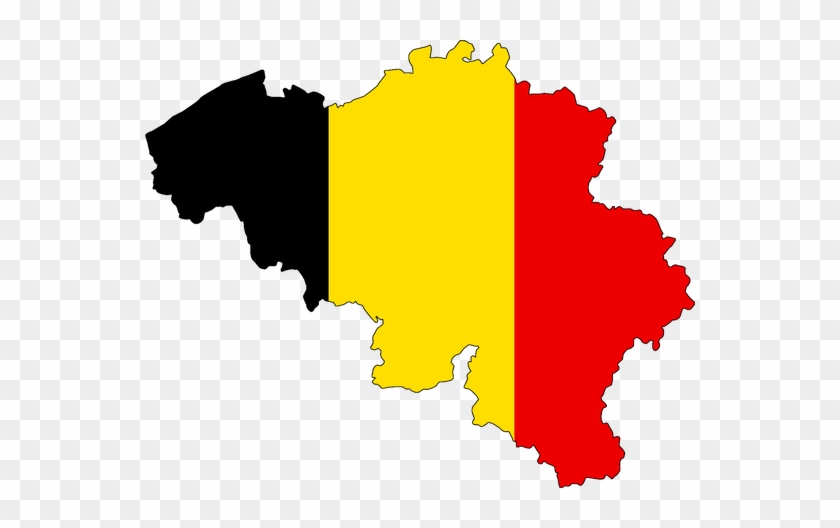 Belgium, Map, Flag, Land, Country, Borders - Belgium Flag In Country #1679432