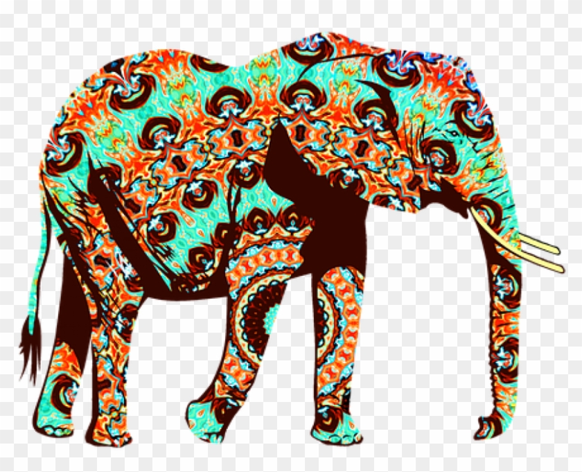 Free Png Colorful Elephant Tribal And Pop Fu Shower - Designed Elephants #1679640