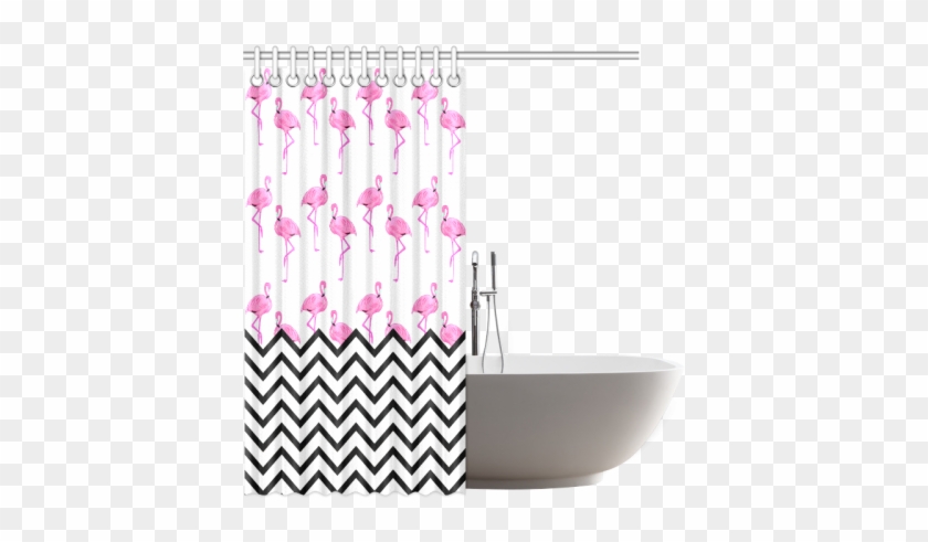 Pink Flamingo Chevron Zigzag Stripes Black White Shower - Bag #1679672