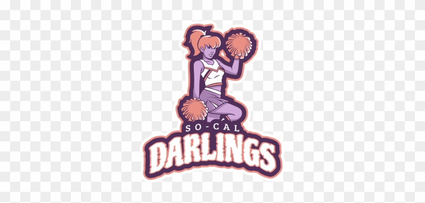 Cheerleading Logo Design Template With Cheerleader - Cartoon #1679976