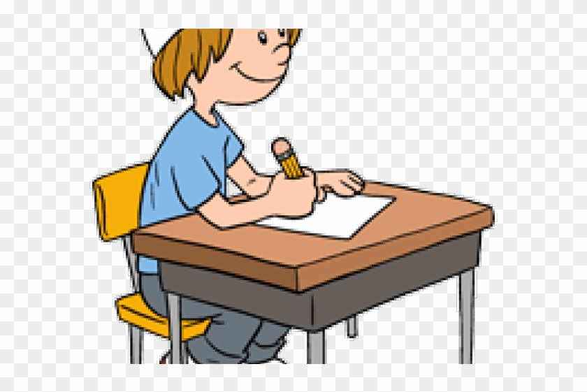 Art Clip Student Work At Desk - Working Boy Clipart #1679993