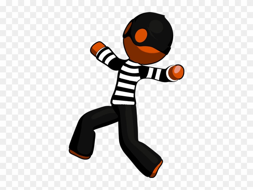Orange Thief Man Running Away - Orange Thief Man Running Away #1680195