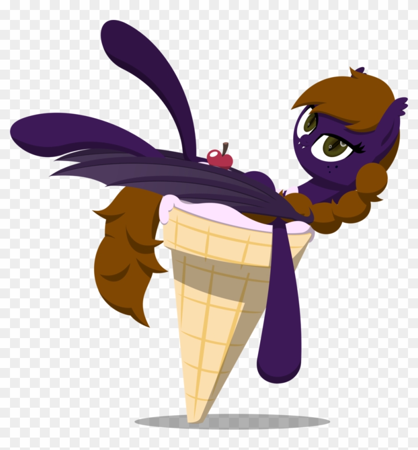 Zacatron94, Bat Pony, Ice Cream Cone, Lineless, Oc, - Cartoon #1680599