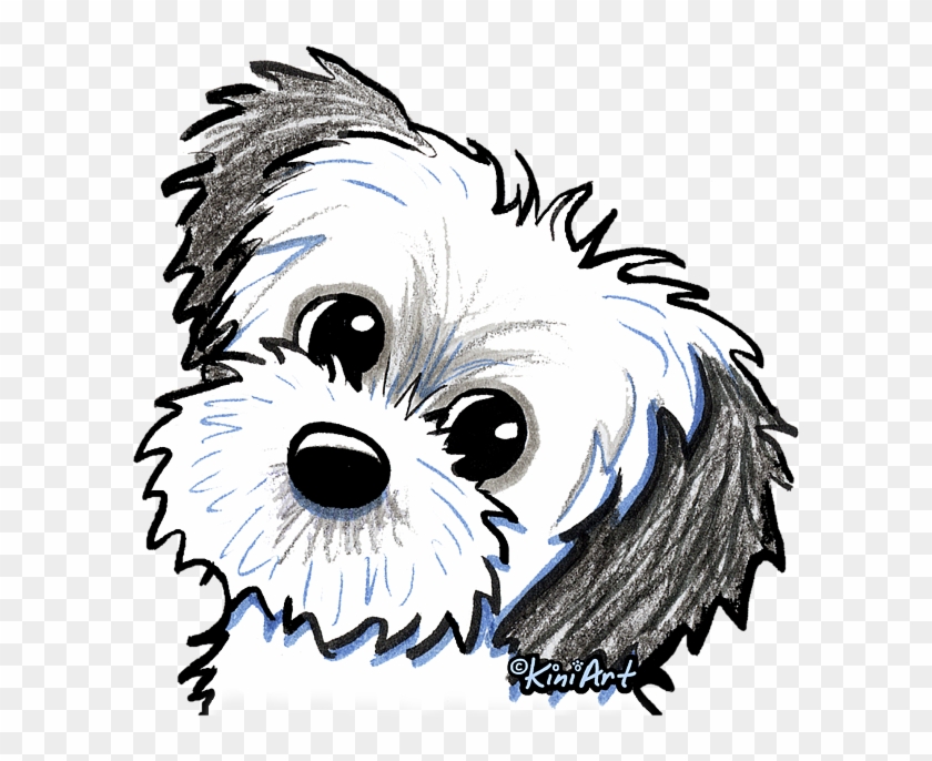 Bleed Area May Not Be Visible - Maltese Shih Tzu Simple Drawing #1681239