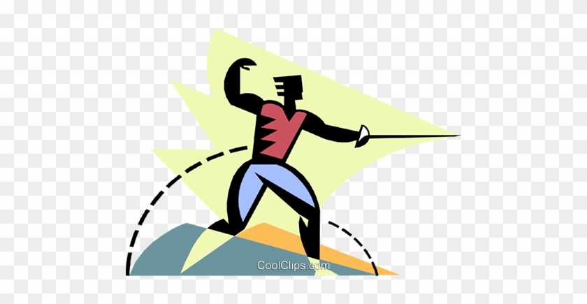 Man Fencing Royalty Free Vector Clip Art Illustration - Coming In September 2019 #1681286