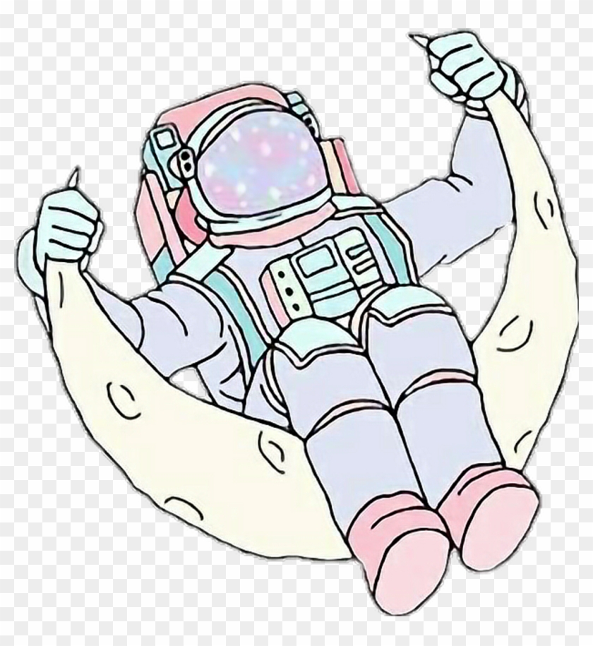 Astronaut Galaxy Space Alien Pastel Rose Sky Night - Pastel Astronaut #1681641