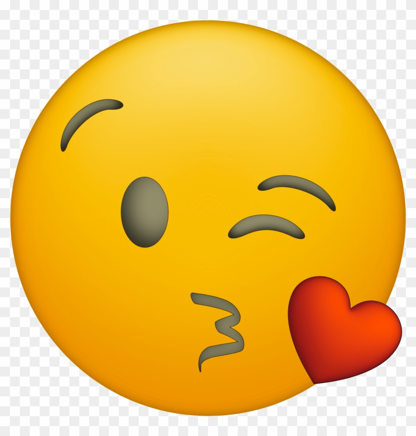 Kissy Face Free Emoji Clip - Kiss Face Emoji Clipart #1681817