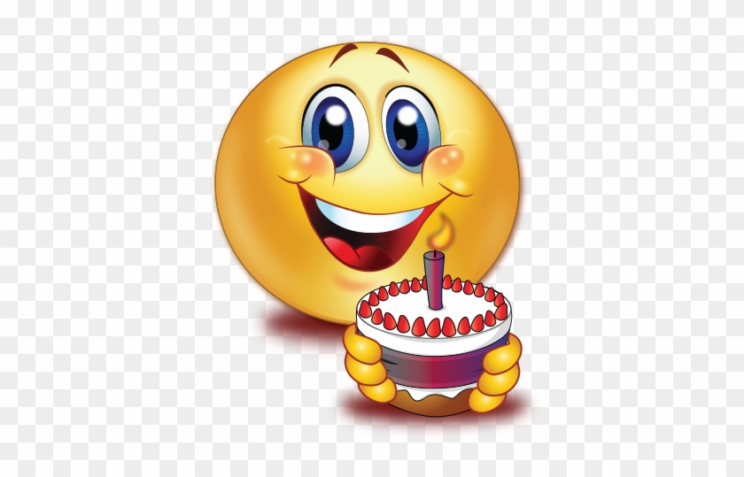 Birthday Cake Smiley Emoji Sticker - Birthday Emoji Sticker Png #1681825