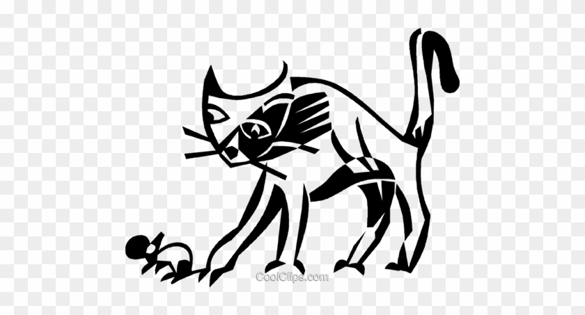 Cat With A Mouse Royalty Free Vector Clip Art Illustration - Cat With A Mouse Royalty Free Vector Clip Art Illustration #1682063