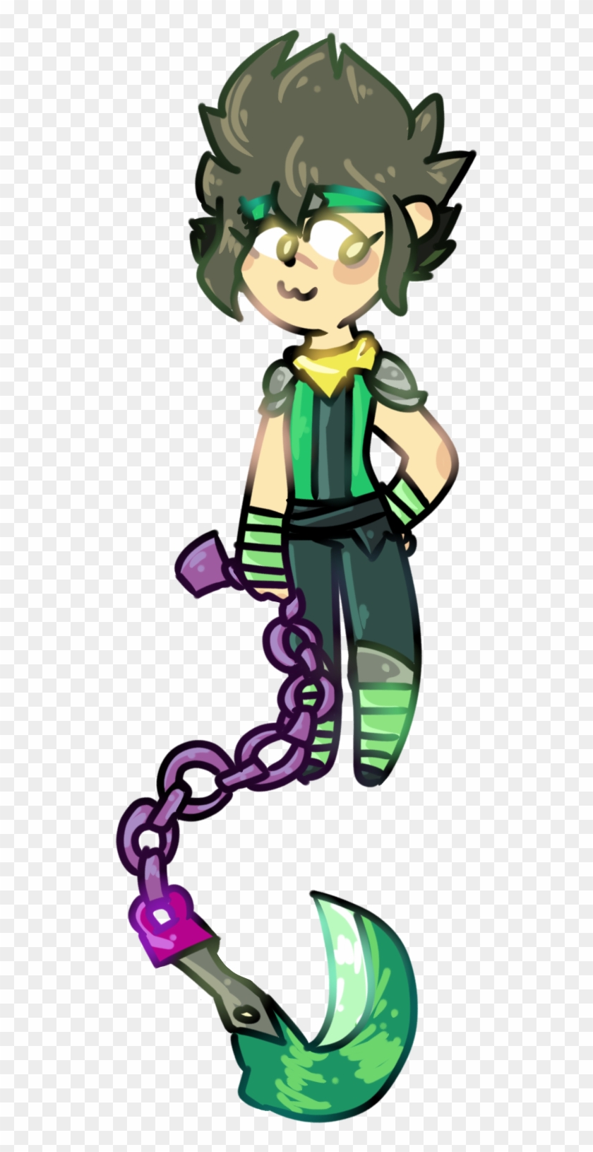 Fan Creationguy With Weird Spiky Hair And A Kusarigama - Cartoon #1682134