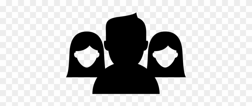 Group Close Up With Man Dark Silhouette In Front Vector - Icon #1682303