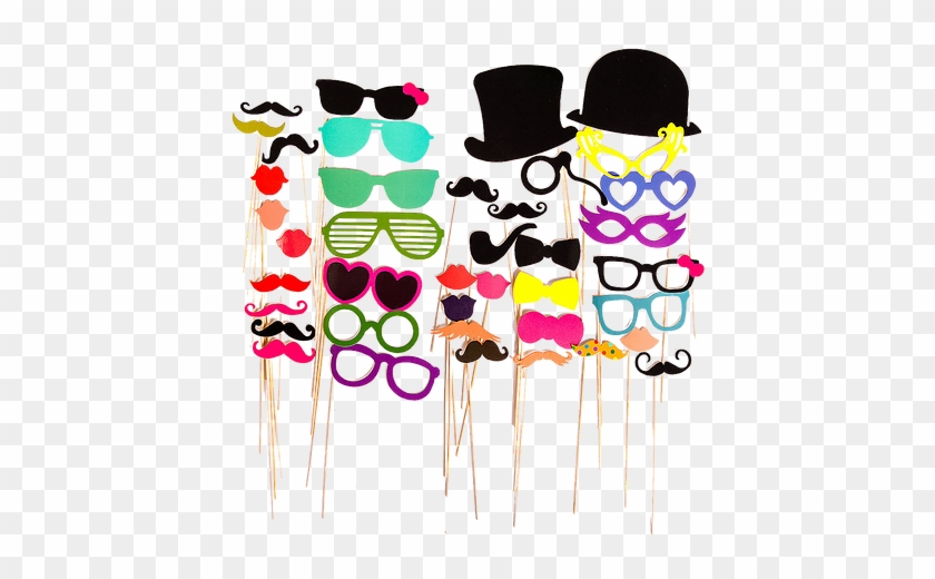 Props Masks Hats Photo Booth Hire Long Props Strip - Booth Frames #1682393