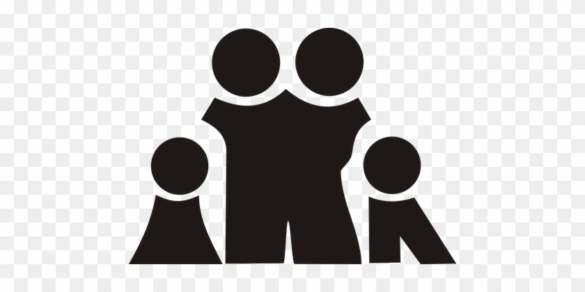 Family, Black, Silhouette, Kids, Parents - Family Clip Art #257311