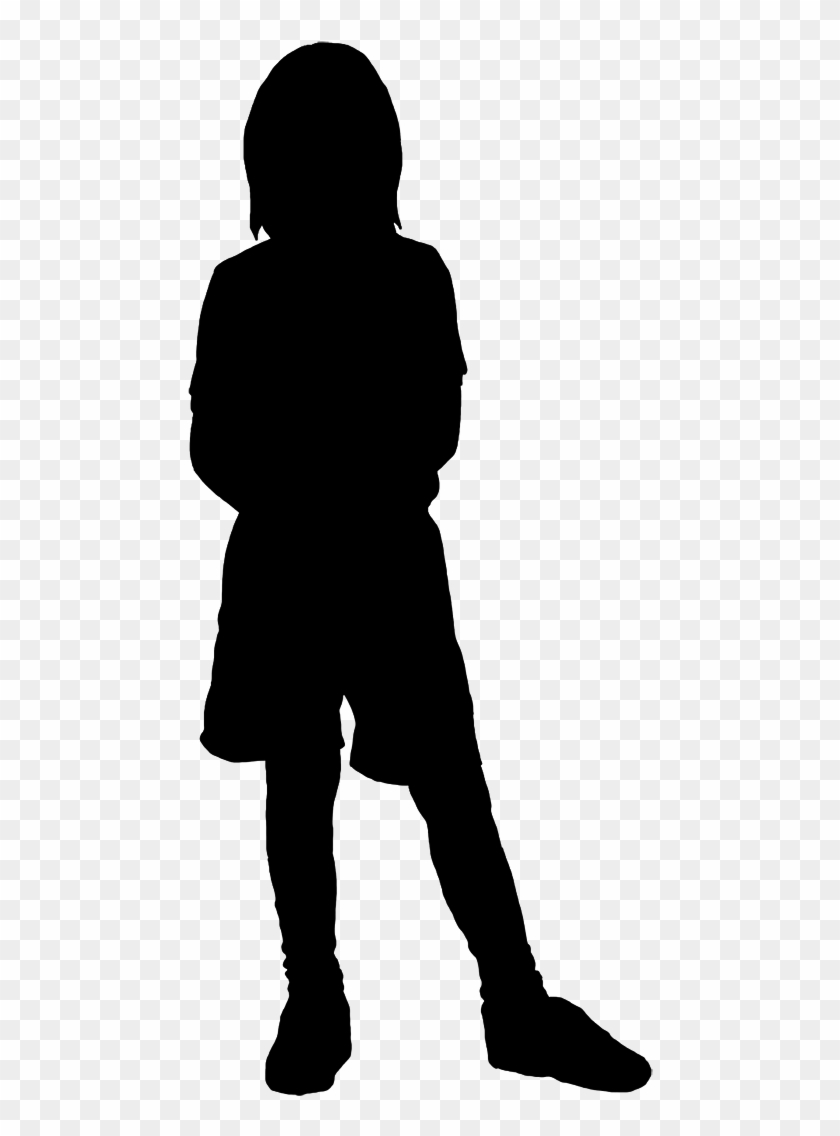 Free Little Girl Silhouette, Hanslodge Clip Art Collection - Kids Standing Silhouette #257314