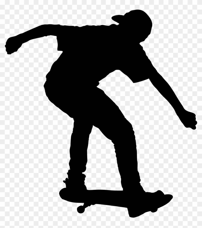 Boy On Skateboard Silhouette - Skateboard Silhouette Png #257325