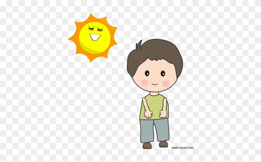 Cute Boy In The Sun Free Clip Art - Clip Art #257342