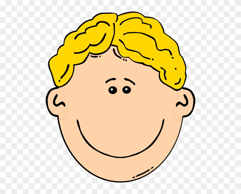 Clipart Boy Blond Blonde Smiling Clip Art At Clker - Cartoon Face With Mustache #257383