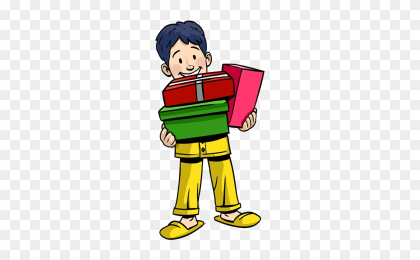 Gift Clipart Many - Boy With Gifts Clipart #257420