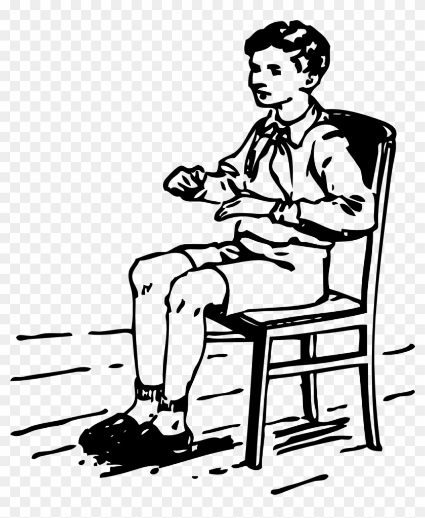 Sitting Clip Art Black And White #257452