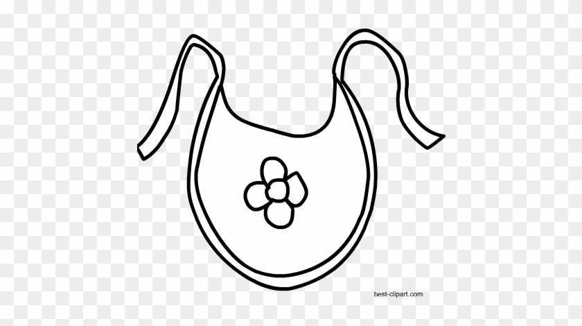 Free Black And White Baby Bib Clipart - Bib #257549