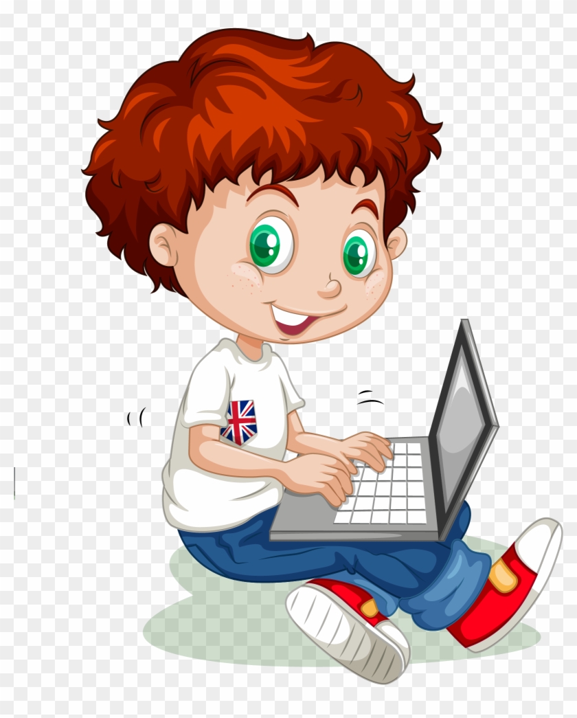 Vector Cartoon Boy Learning - Computer Cartoon Png #257572